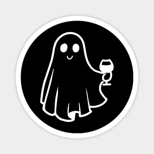 Ghost Drinking Wine Magnet